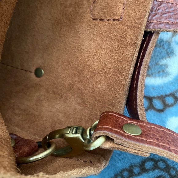 Portland nutmeg Leather mini crossbody Tote - Picture 12 of 13